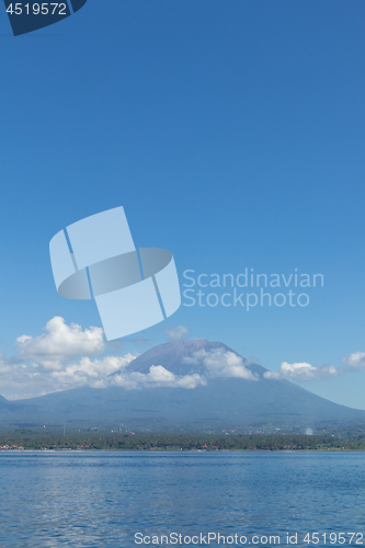 Image of Agung volcano view from the sea. Bali island, Indonesia