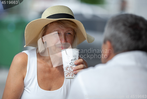 Image of Having a coffee break