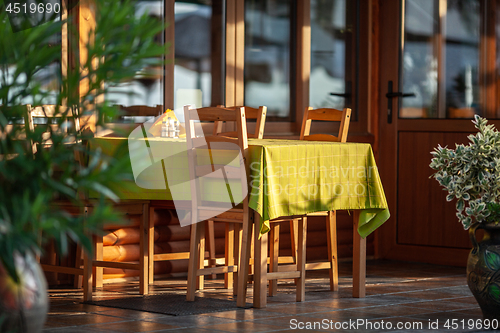 Image of A cafe table in fresh air