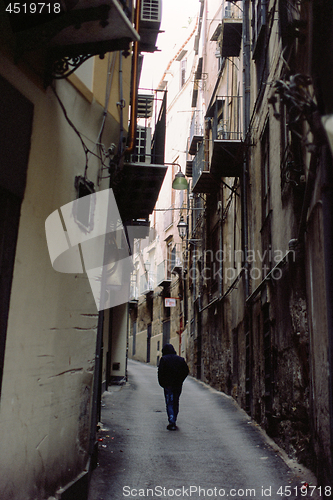 Image of Lonely man in the street of Palermo, Italy