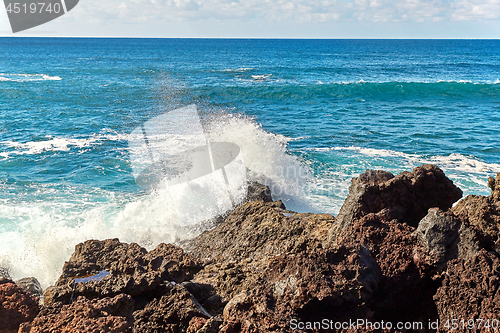 Image of wave splashes of Atlantic ocean