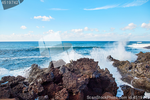 Image of wave splashes of Atlantic ocean