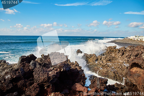 Image of wave splashes of Atlantic ocean