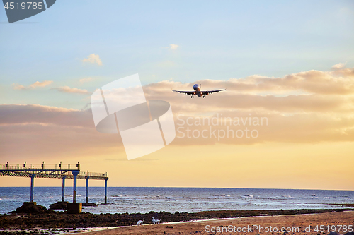 Image of landscape with airplain