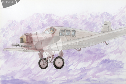 Image of Drawing of a first all-metal passenger aircraft Junkers F-13 in 