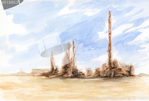 Image of The Totem Pole. Monument Valley, Arizona-Utah border, USA.