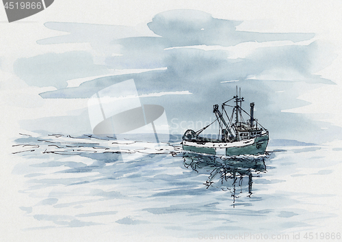 Image of Small fishing trawler