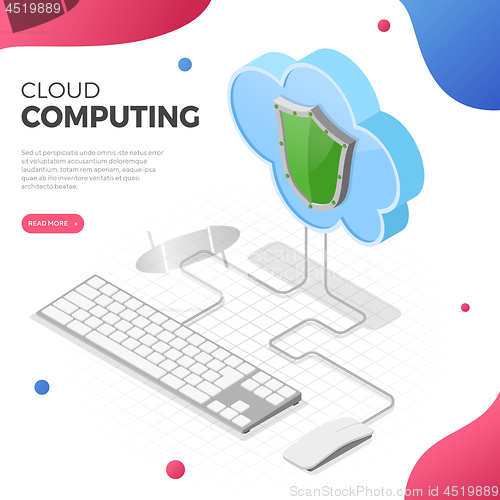 Image of Cloud Computing Technology Isometric