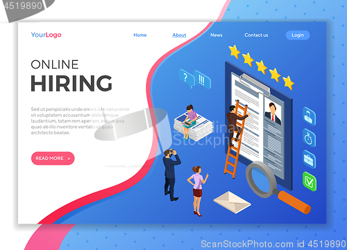 Image of Online Isometric Employment and Hiring Concept