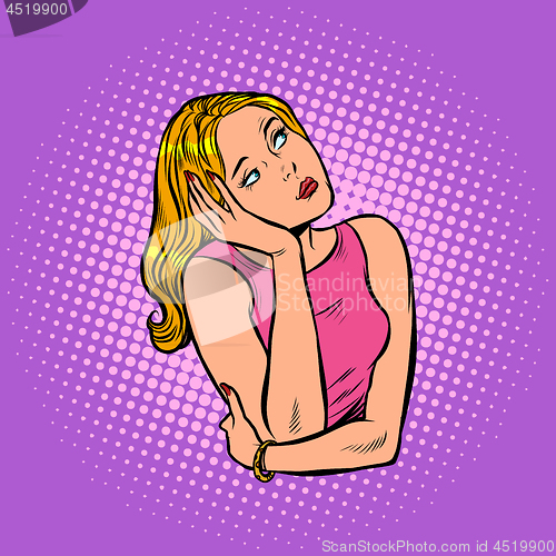 Image of the woman thought, quiet reflection