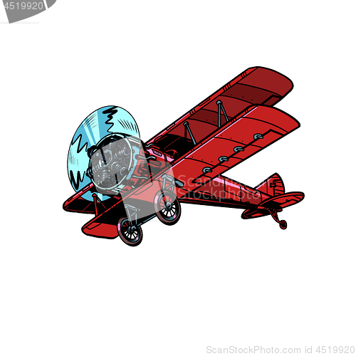 Image of retro biplane aircraft