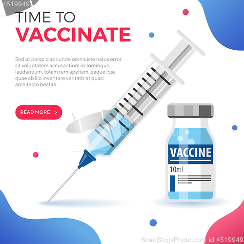 Image of Plastic medical syringe and vial vaccine icon