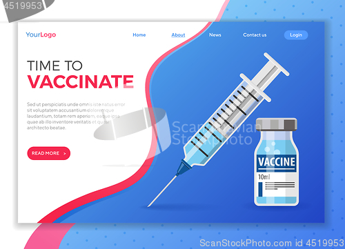 Image of Plastic medical syringe and vial vaccine icon