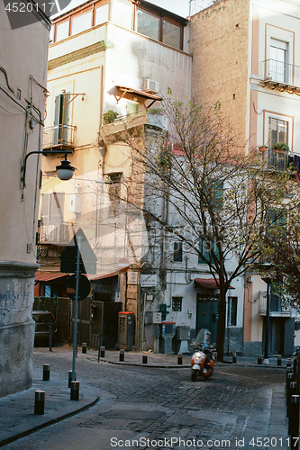 Image of Scooter in the street of Naples, Italy