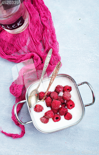 Image of desert with raspberry