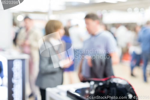 Image of Blured image of businesspeople socializing and networking at business and entrepreneurship meeting.