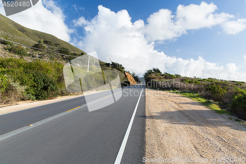 Image of view of road at big sur coast in california