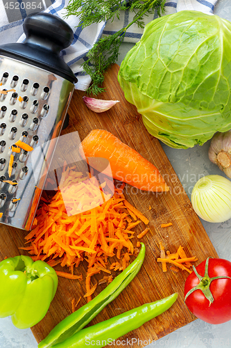 Image of Vegetables for making soup close-up.