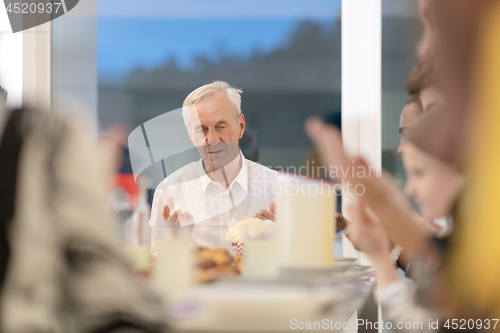 Image of modern muslim family having a Ramadan feast