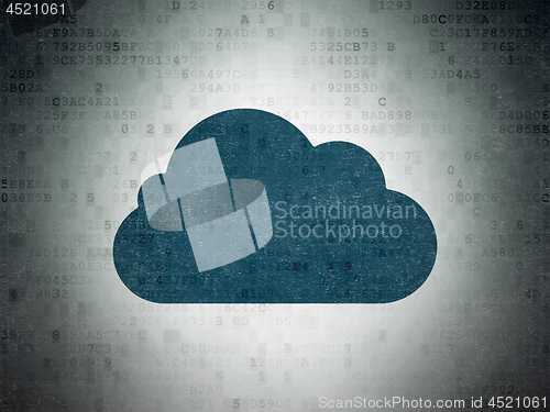 Image of Cloud networking concept: Cloud on Digital Data Paper background