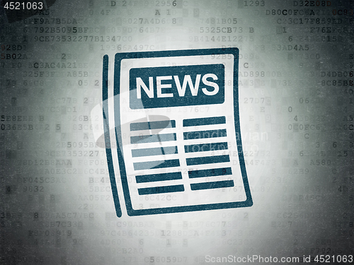 Image of News concept: Newspaper on Digital Data Paper background