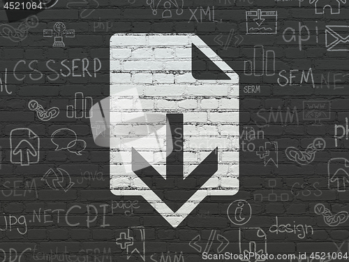 Image of Web development concept: Download on wall background