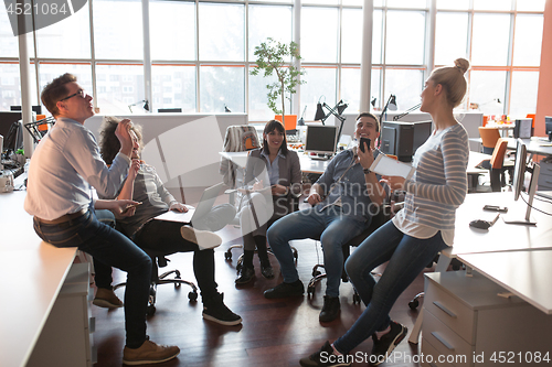 Image of Young Business Team At A Meeting at modern office building