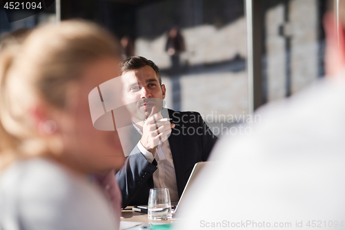 Image of Business Team At A Meeting at modern office building