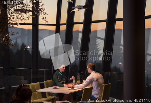 Image of Couple on a romantic dinner at the restaurant