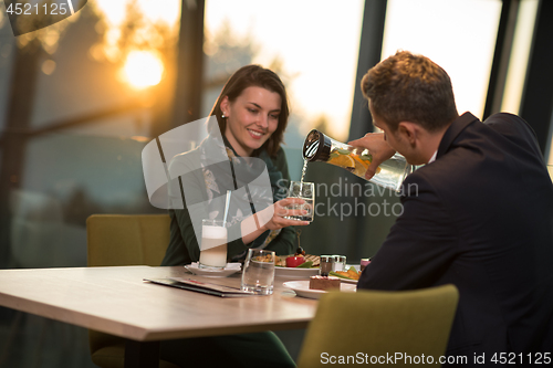 Image of Couple on a romantic dinner at the restaurant