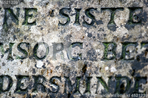 Image of Gravestone with writing on it