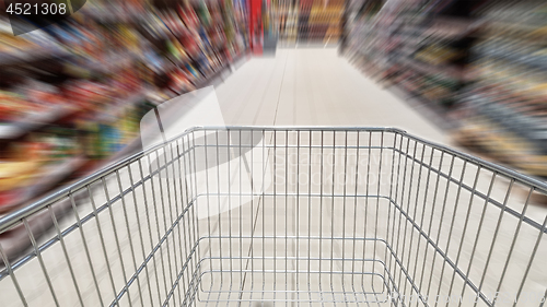 Image of Shopping cart and motion blur