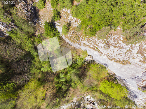 Image of View from above of a rocky wall