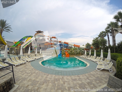 Image of Aqua park and pool in exotic resort