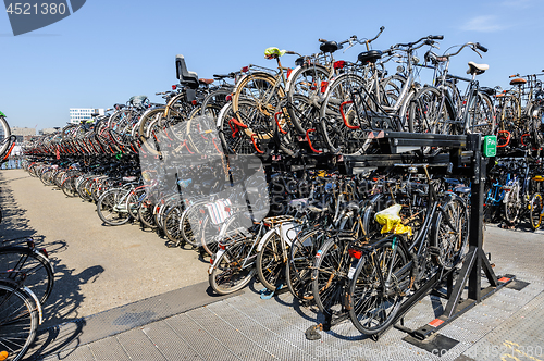 Image of Massive bicycle parking at back part of Amsterdam Central station