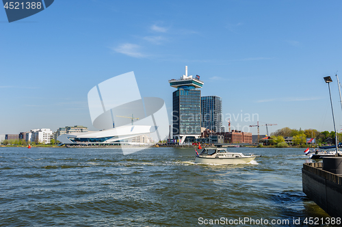 Image of View to Adam lookout and The Eye, the film museum in Amsterdam