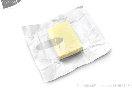 Image of Piece of butter on a white background