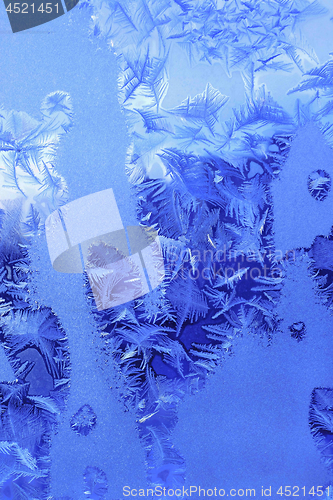 Image of Ice pattern on winter window glass