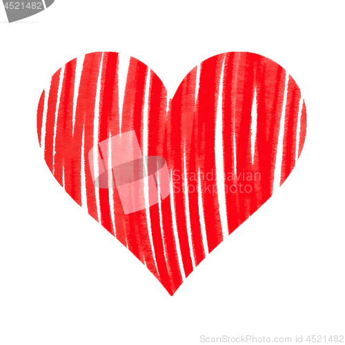 Image of Abstract bright red heart on white