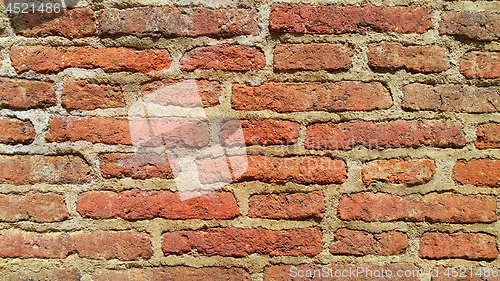 Image of Texture of ancient red brick wall