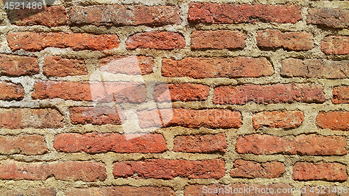 Image of Texture of ancient red brick wall