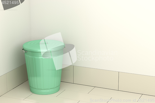 Image of Metal garbage bin