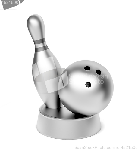 Image of Silver bowling trophy