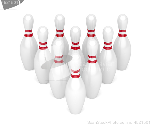 Image of Ten bowling pins