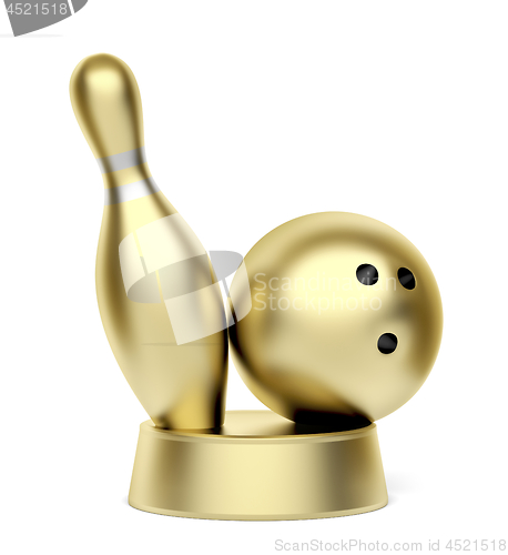 Image of Gold bowling trophy