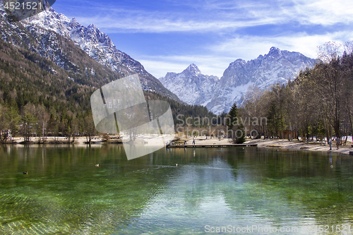 Image of Beautiful small Mountain lake landscape in Slovenia