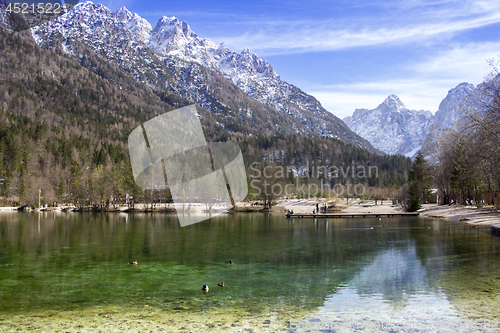 Image of Beautiful small Mountain lake landscape in Slovenia