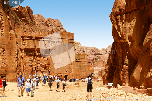 Image of Tombs carved in the rock at Petra, Jordan