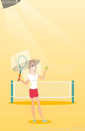 Image of Young caucasian tennis player.