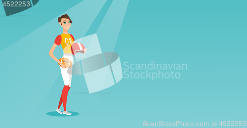Image of Young caucasian female rugby player.